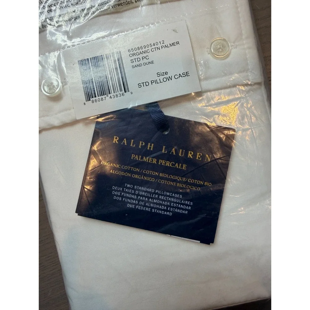 Ralph Lauren Organic‎ Cotton Palmer Standard Pillowcase Sand Dune